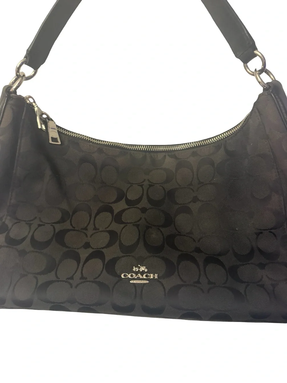 Coach signature monogram hobo shoulder bag